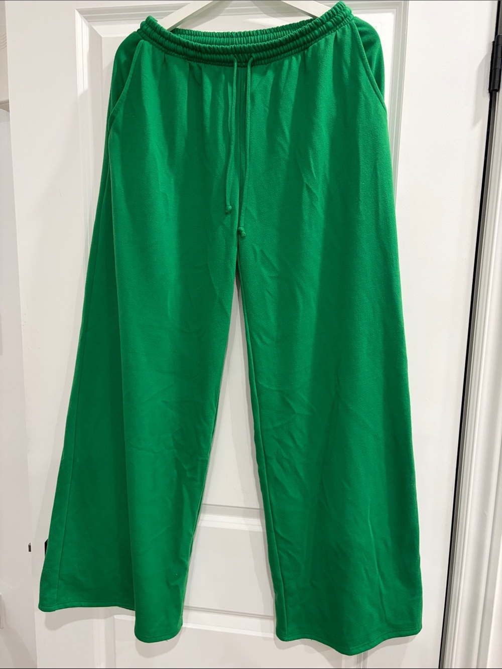 Fashion Nova Green Wide-Leg Drawstring Track Pants